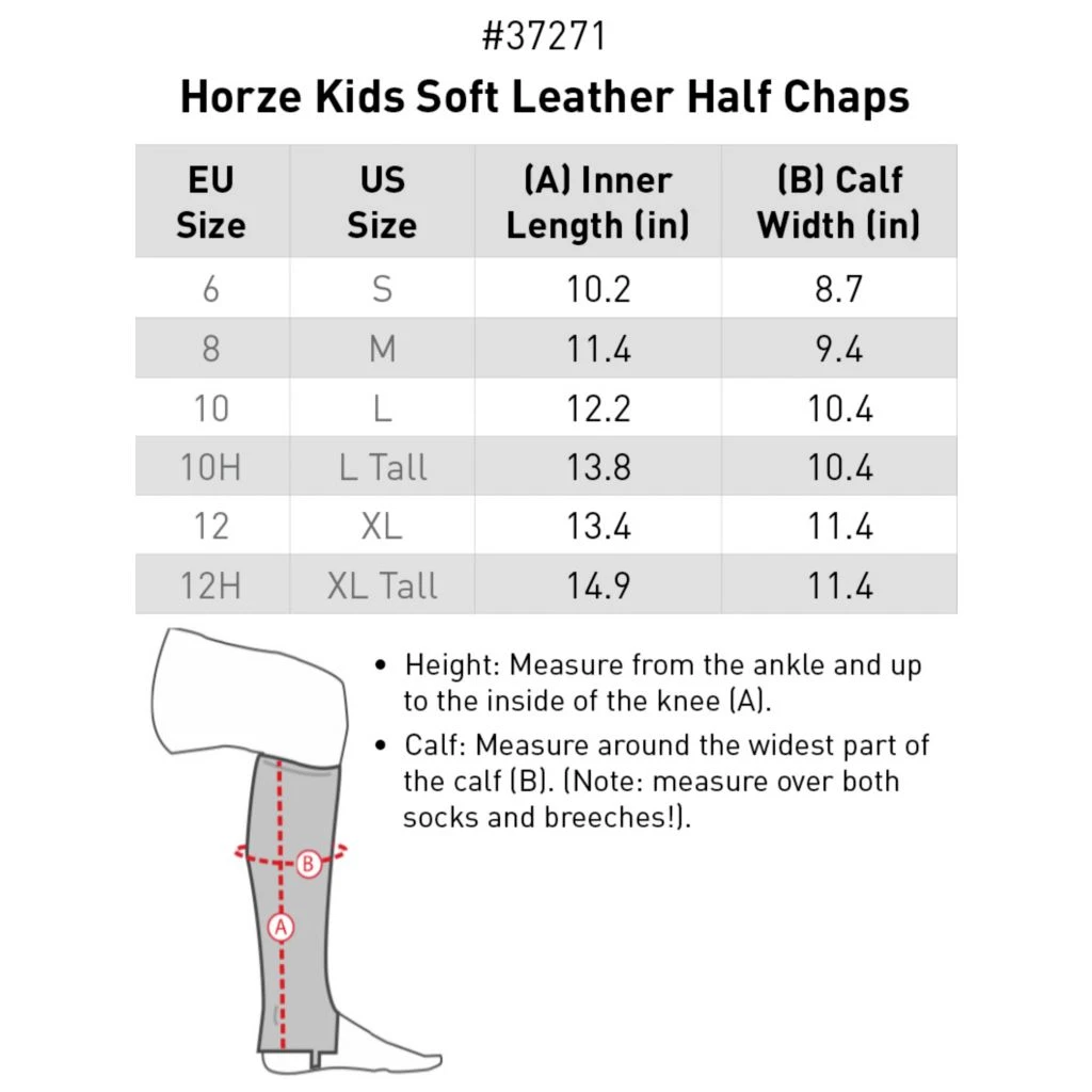 New! Horze Unisex Kid's Leather Chaps, 37271 10 New! Horze Unisex Kid's Leather Chaps, 37271 - Image 8