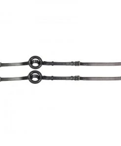New! Horze Leather Side Reins with Rubber Donuts, 10715