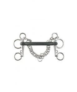 New! Horze Rubber Mullen Mouth Pelham Bit - 101mm Cheeks, 125mm, 13037