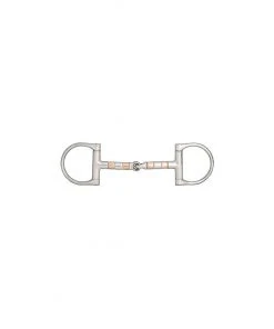 New! Horze Copper Roller D-Ring Snaffle Bit, 135mm, 13080