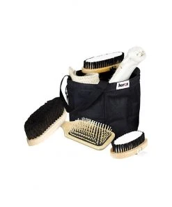 New! Horze Wooden Grooming Tools and Tote, 26240