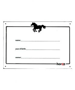 New! Horze White Board Stall Plaque, 50360