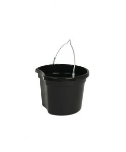 New! Horze Flat Back All Purpose Bucket, 50517, Black, 50517