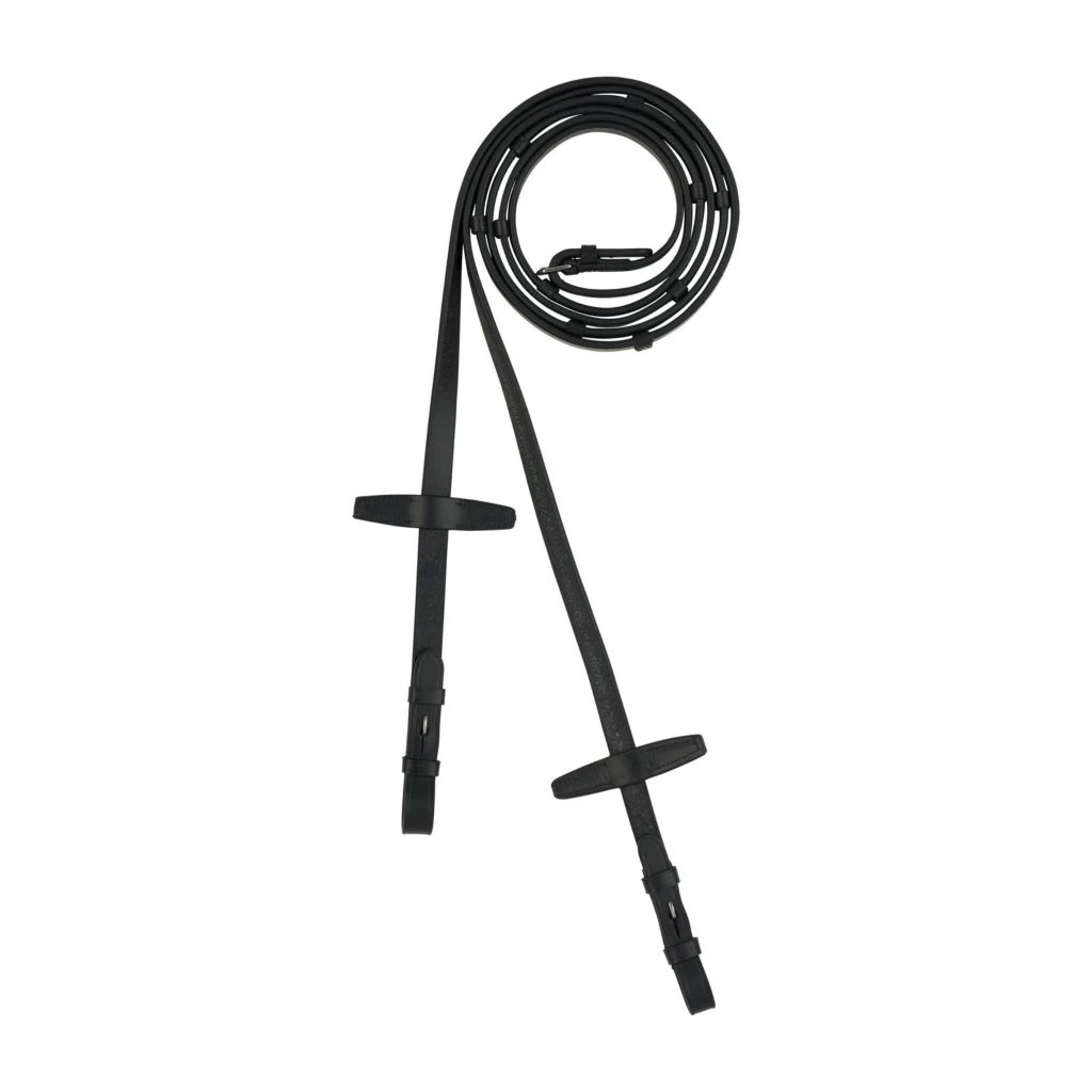 New! Horze Walthamstaw Leather Reins with Stops, 10707-BL-F 3 New! Horze Walthamstaw Leather Reins with Stops, 10707-BL-F